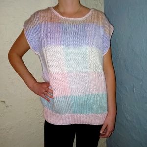 Vintage hand knit no sleeve sweater.  Size 44